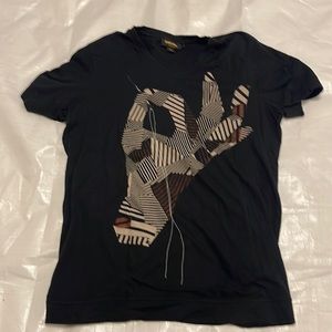 Vintage Diesel Black Gold V neck T shirt